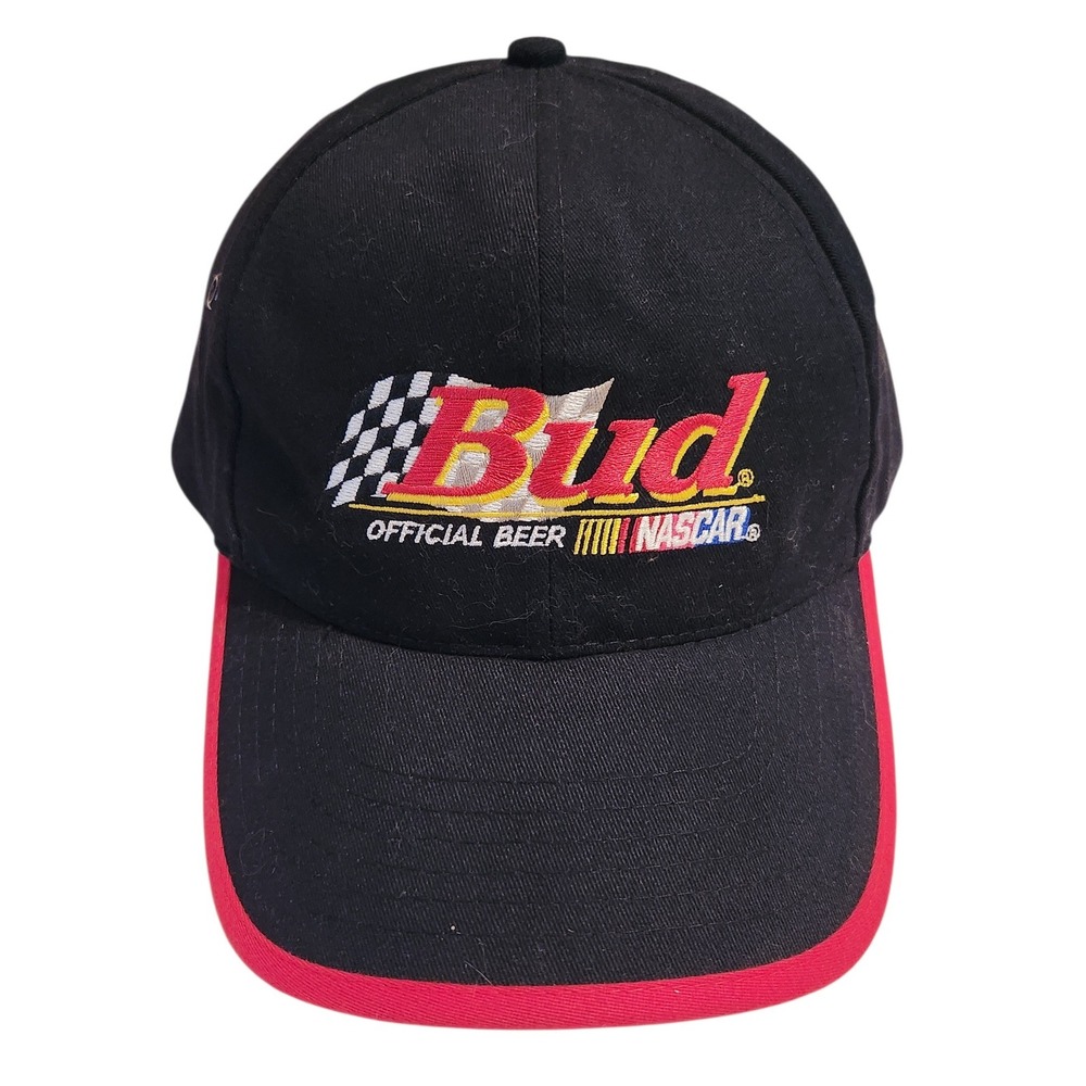 Budweiser NASCAR Racing Black Red Embroidered Logo Baseball Cap Men